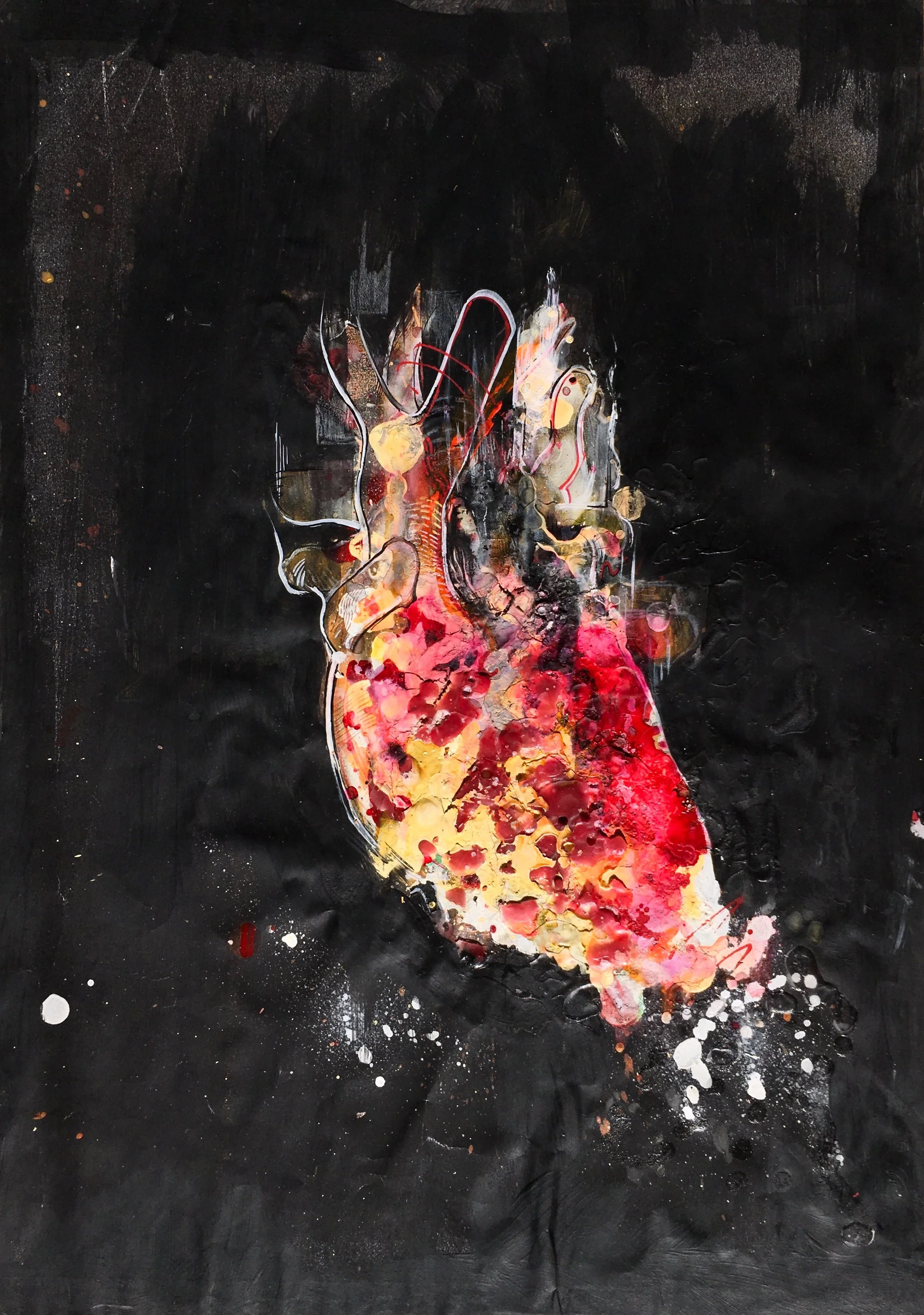  Heart Series  Mixed media on Paper , A3, 2014 