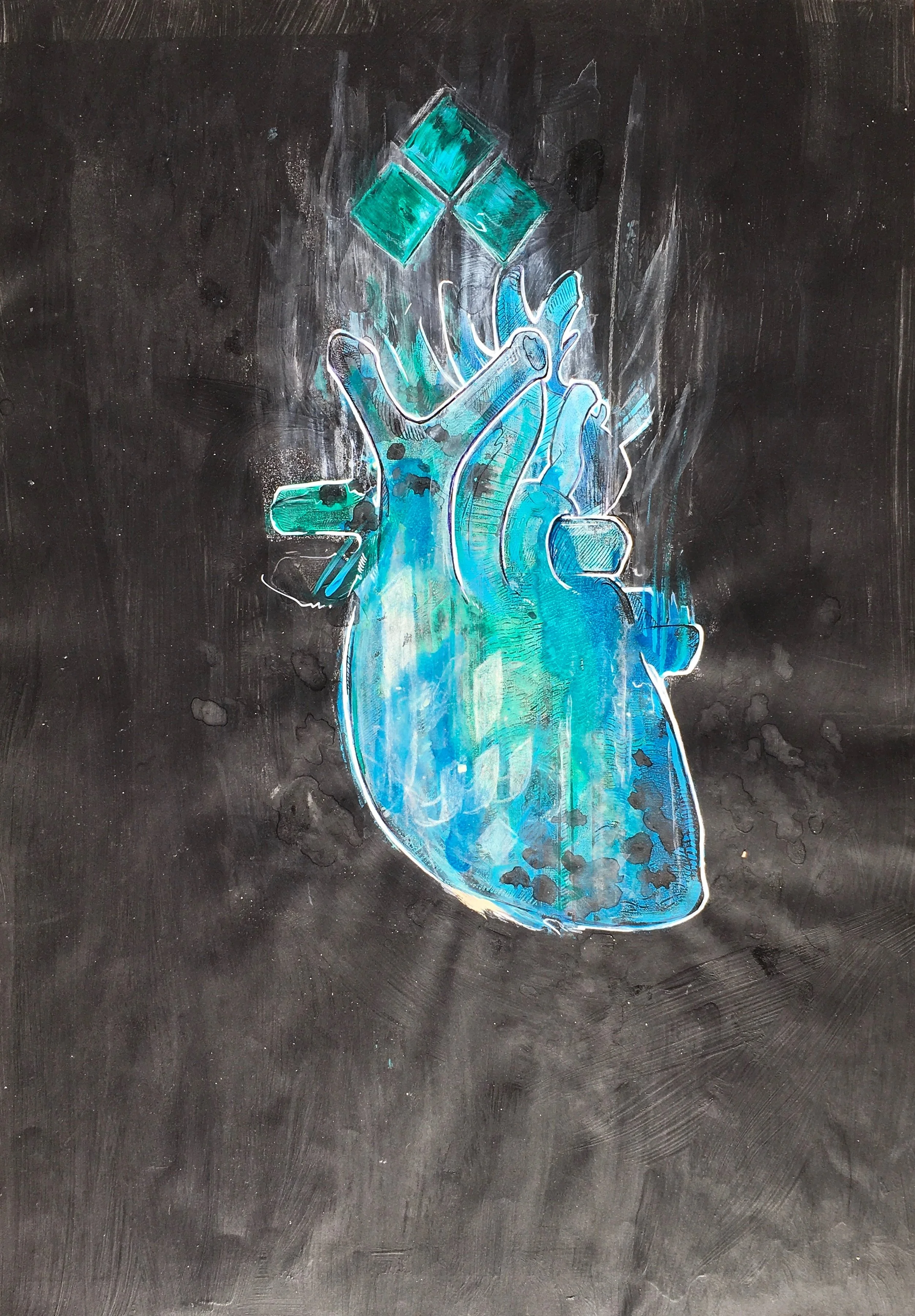  Heart Series  Mixed media on Paper , A3, 2014 