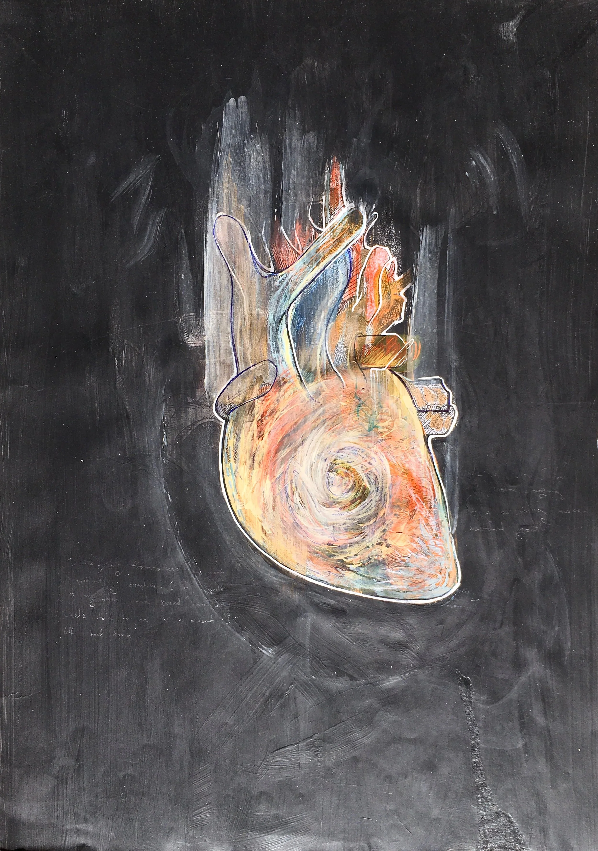  Heart Series  Mixed media on Paper , A3, 2014 