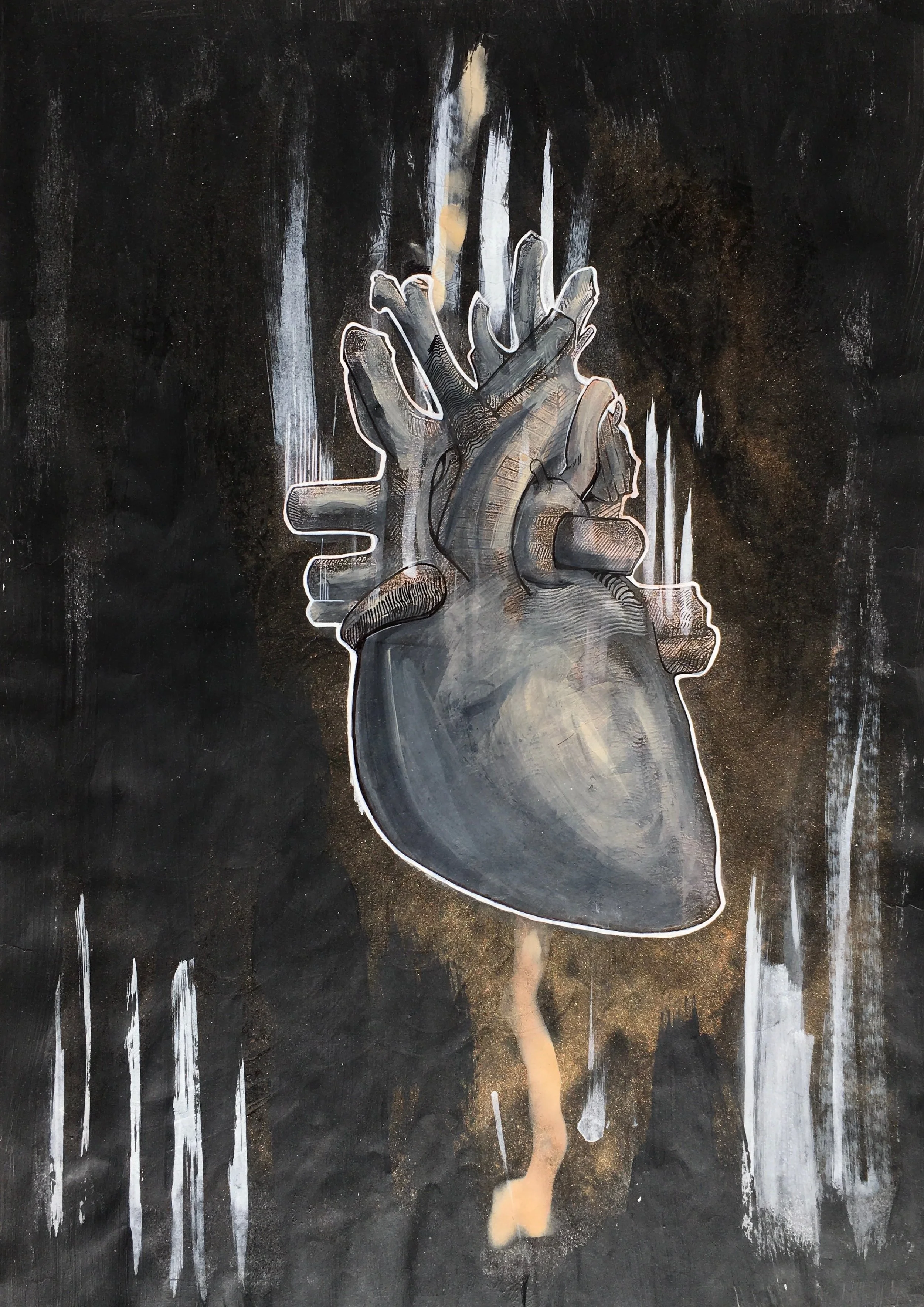  Heart Series  Mixed media on Paper , A3, 2014 