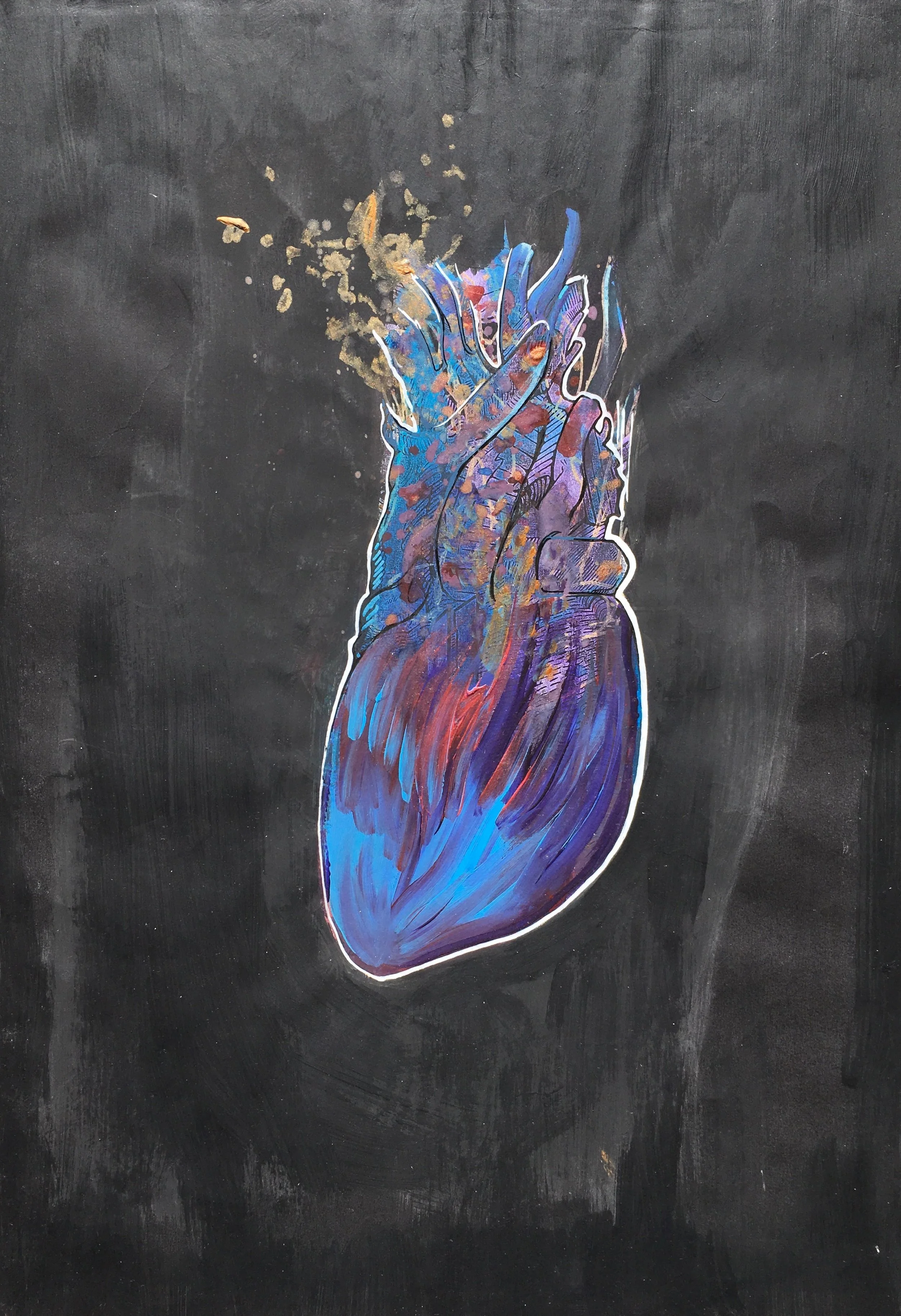  Heart Series  Mixed media on Paper , A3, 2014 