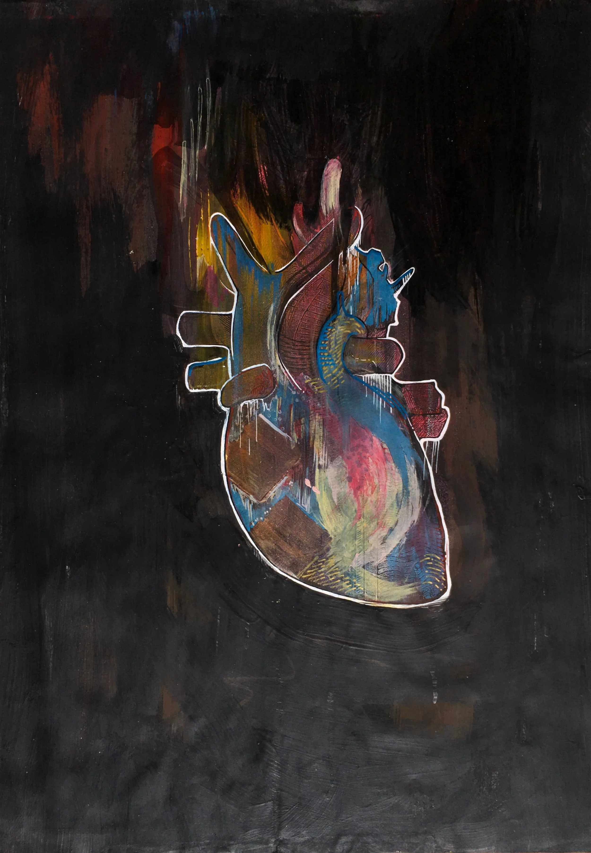  Heart Series  Mixed media on Paper , A3, 2014 