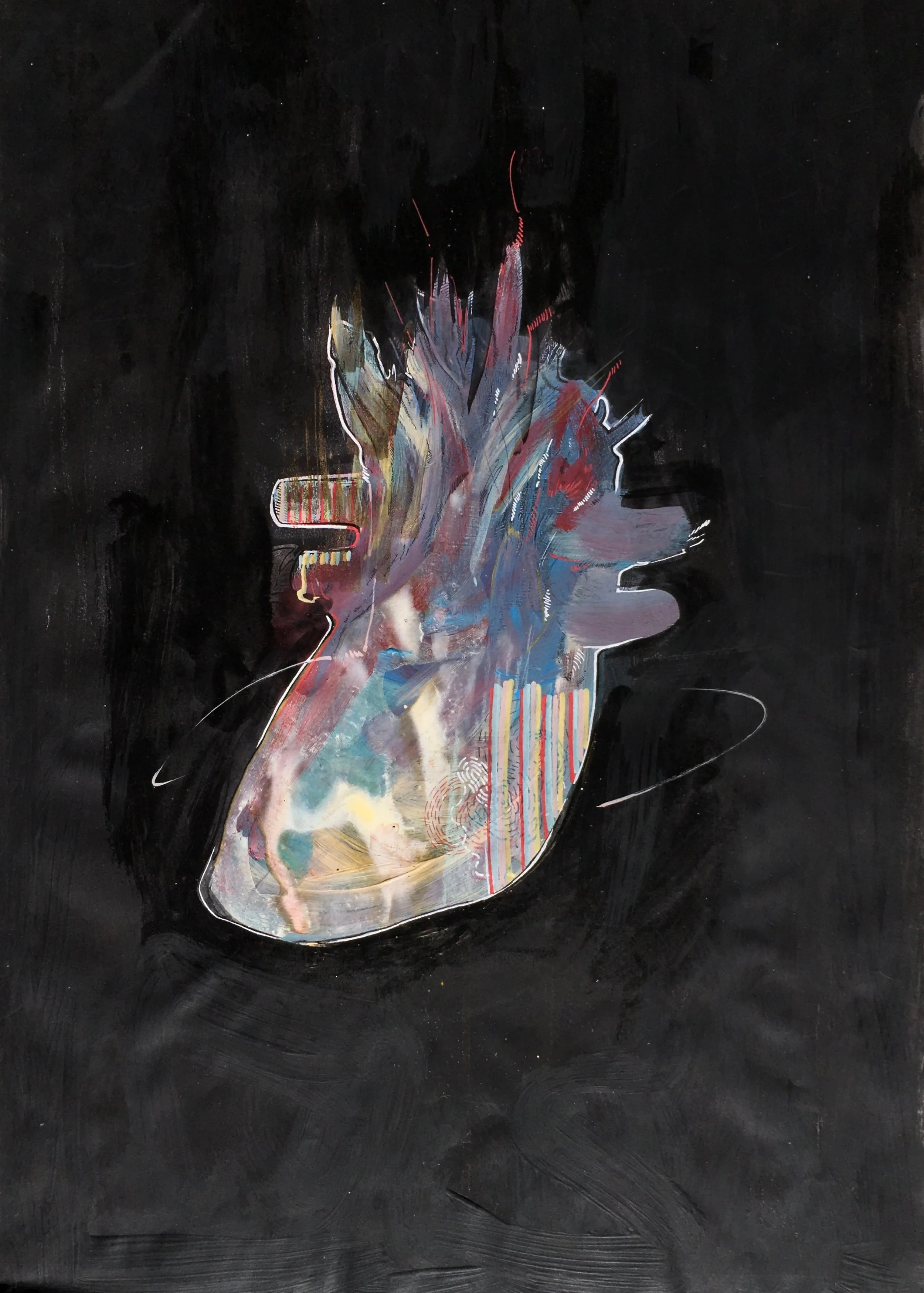  Heart Series  Mixed media on Paper , A3, 2014 