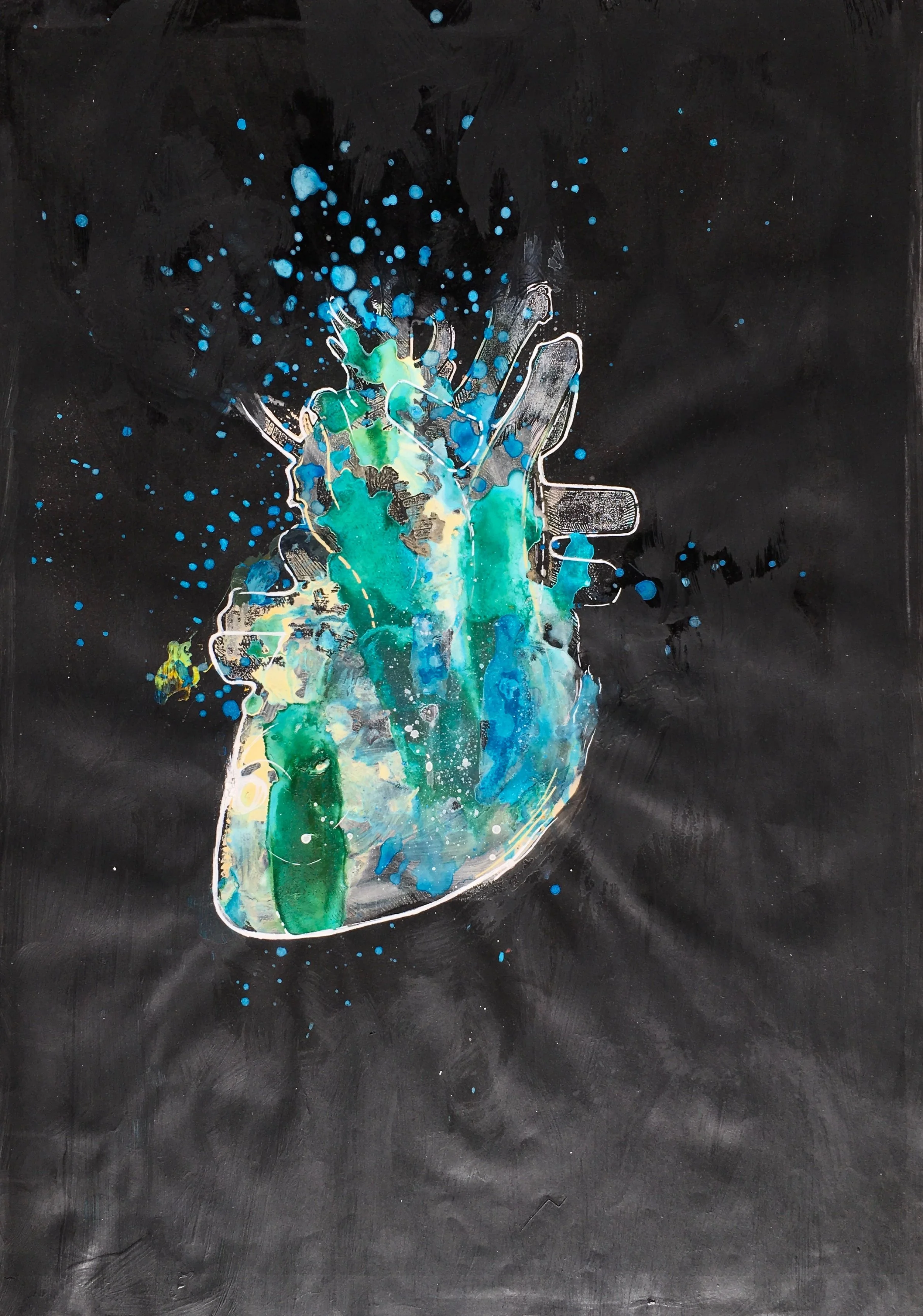  Heart Series  Mixed media on Paper , A3, 2014 