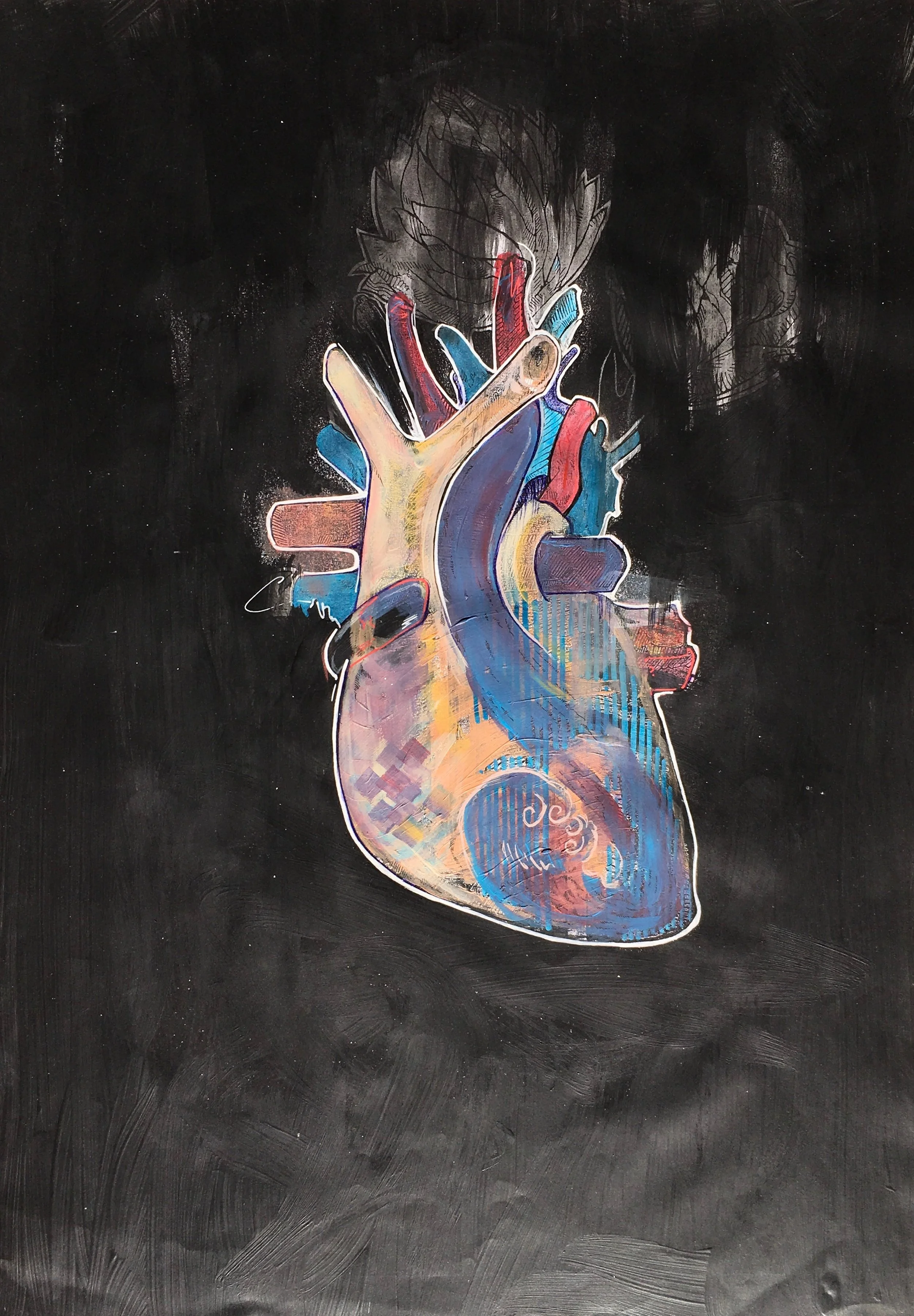  Heart Series  Mixed media on Paper , A3, 2014 