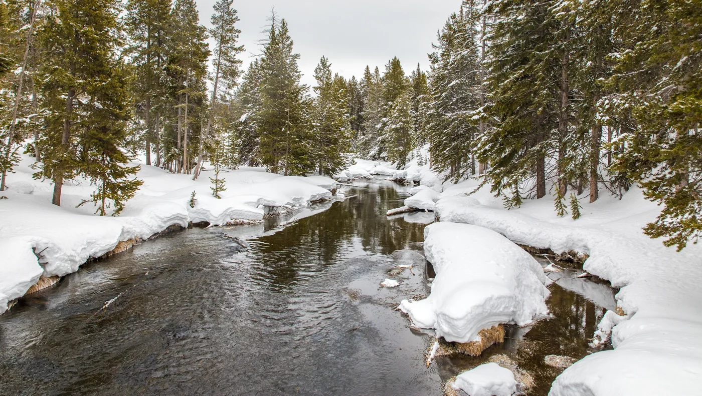 Geyser Hill trail across Firehole River