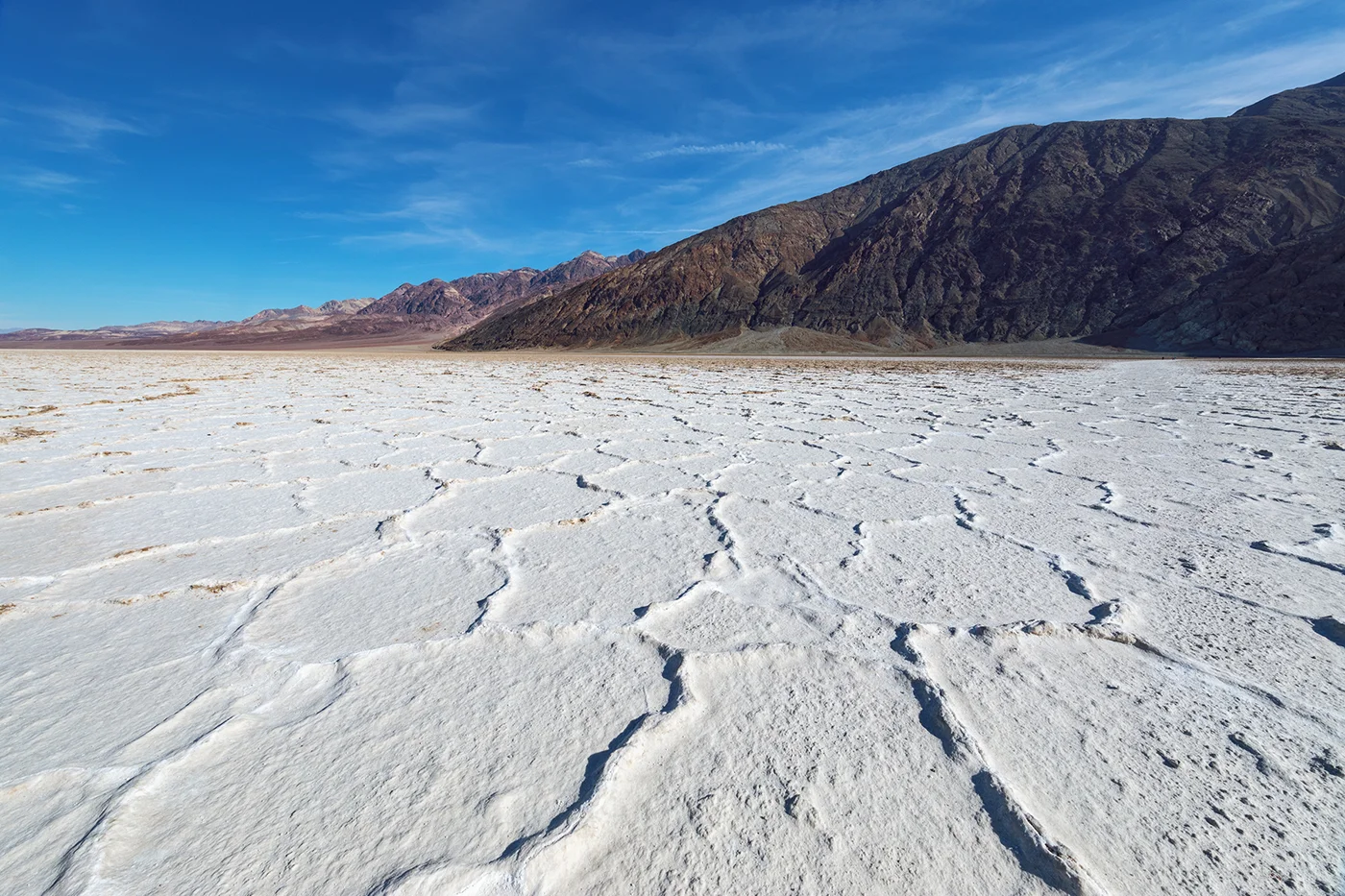 Badwater Basin salt fractals and Black Mountains