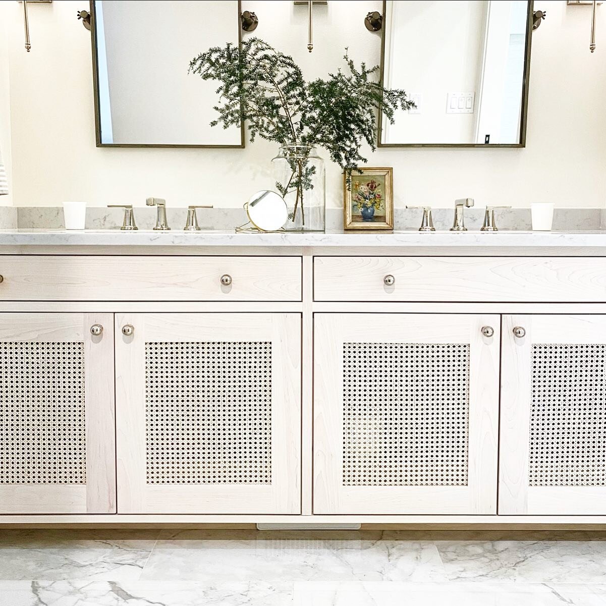 Custom cabinetry design is one of the best ways we create a unique space that suits the personality of the project + client.  This master en-suite vanity we designed uses textures, finishes and wood species that (we can say) worked harmoniously toget