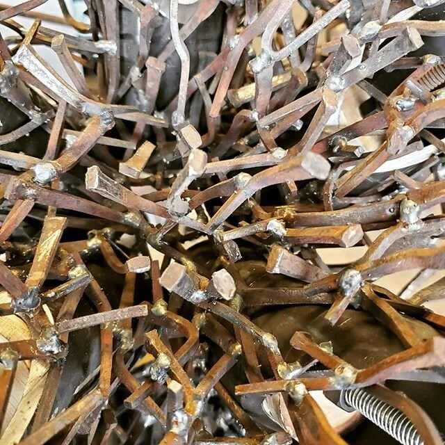 Progress on the reclaimed cut nail piece.