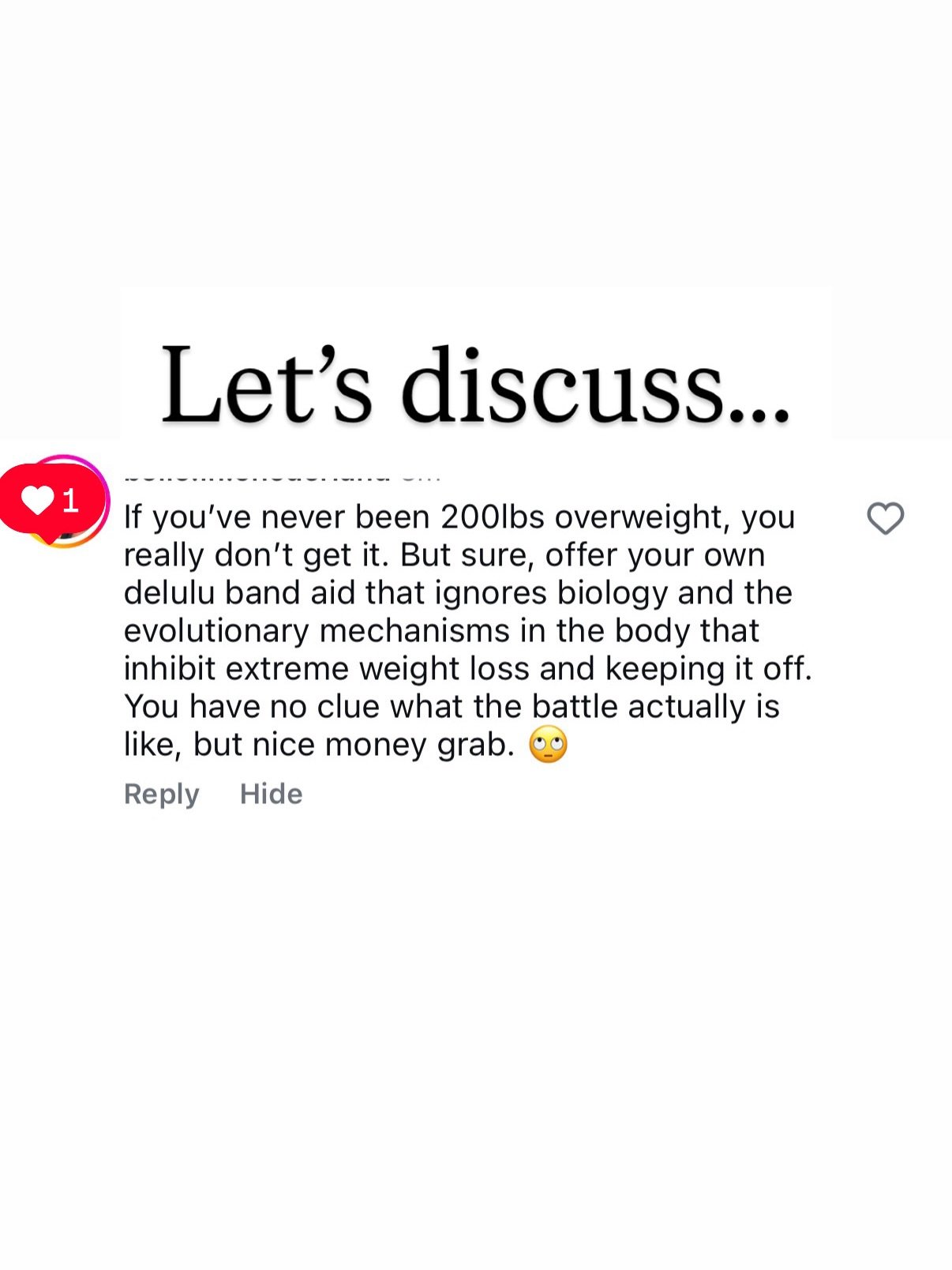 If GLP-1s feel aligned for you&hellip; genuinely, do it. 🤍
This isn&rsquo;t about shame. It&rsquo;s about truth.

But I&rsquo;m not going to pretend they&rsquo;re a solution.

Because I feel the same way about GLP-1s as I do about Whole30, keto, Atk