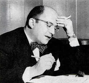 Abe Burrows Shown Here in his Natural Habitat, with Pen and Cigarette