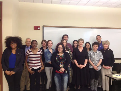 Professor Angela Bourke with students from Irish Women Writers, April 21, 2015