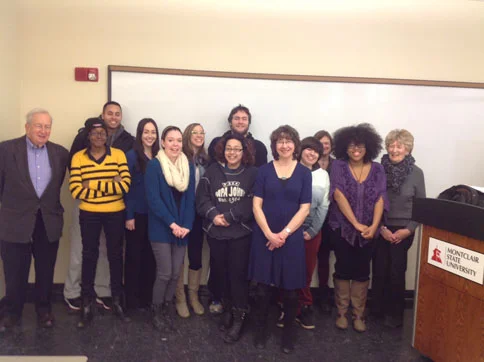 Professor Marjorie Howes with students from Irish Women Writers, March 3, 2015
