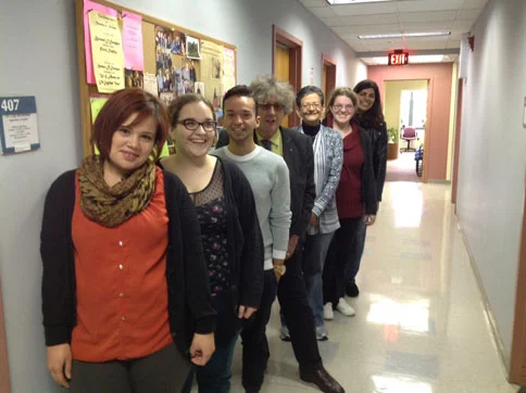 Poet Paul Muldoon with students from The Art of Poetry, November 13, 2014