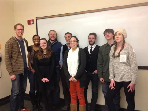 Kevin Holohan, novelist, with graduate students from Contemporary Irish Literature, March 4, 2014