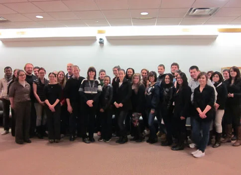Professor Anne Fogarty and students from The Irish Revival (graduate class) and Modern British Novel (Professor Greenberg's class), April 2, 2013