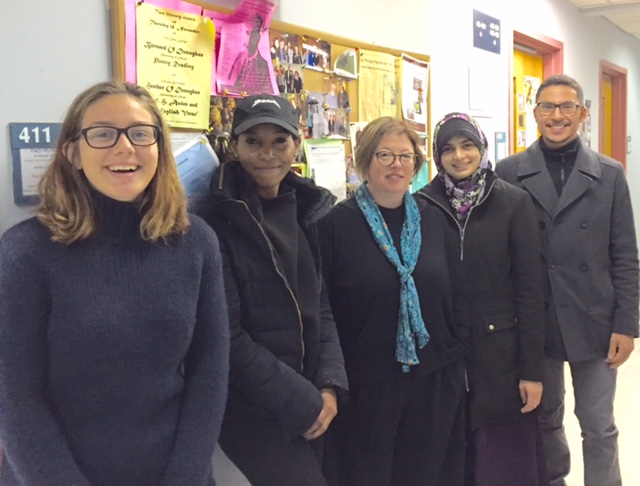 Poet Vona Groarke with students from The Art of Poetry, October 2016