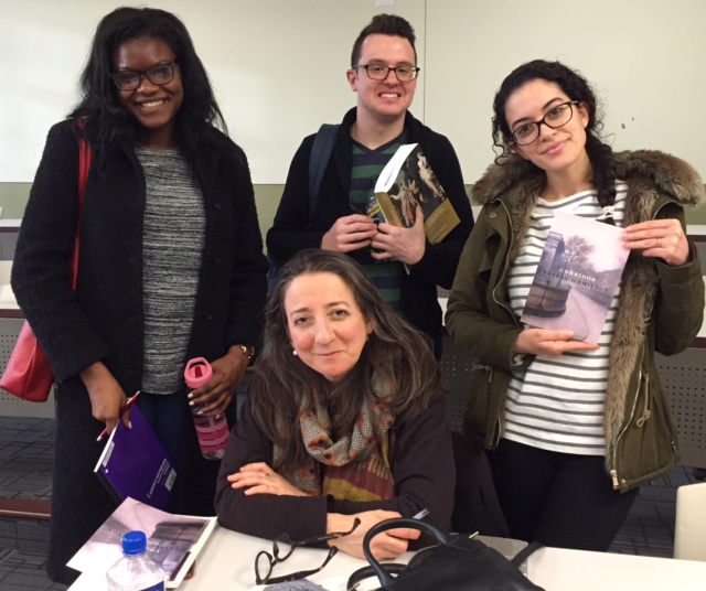 Poet Saskia Hamilton with students from the Women Poets class, February 2017