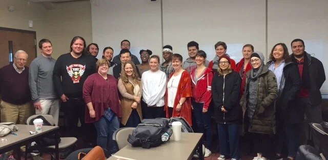Dr. Tina O'Toole, University of Limerick, with students from The Irish Revival, December 2017