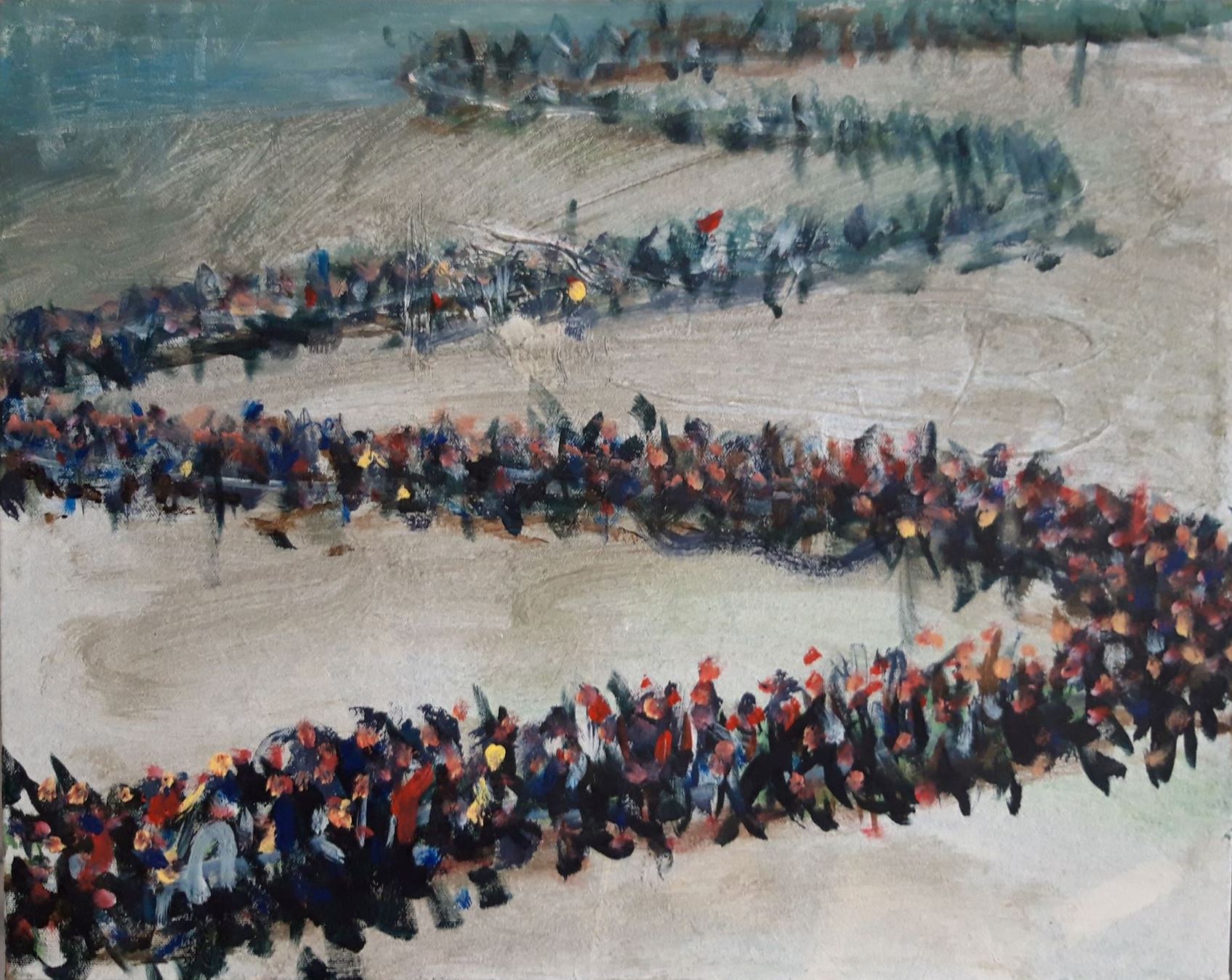  Queue, 50x40cm., 2019. 