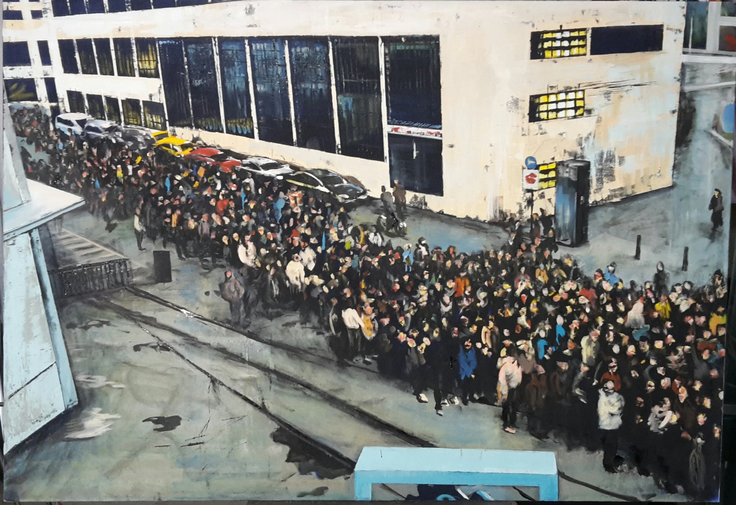  Queue, 160x180 cm, 2018. 
