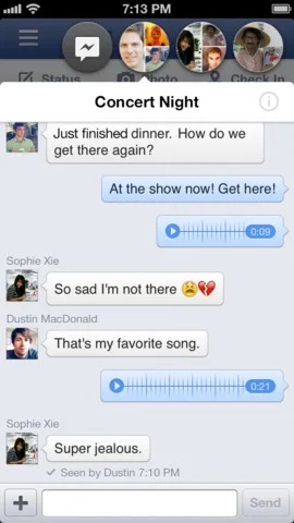Facebook chat dots, shown here across the type can be positioned anywhere around the screen when outside of messenger mode.