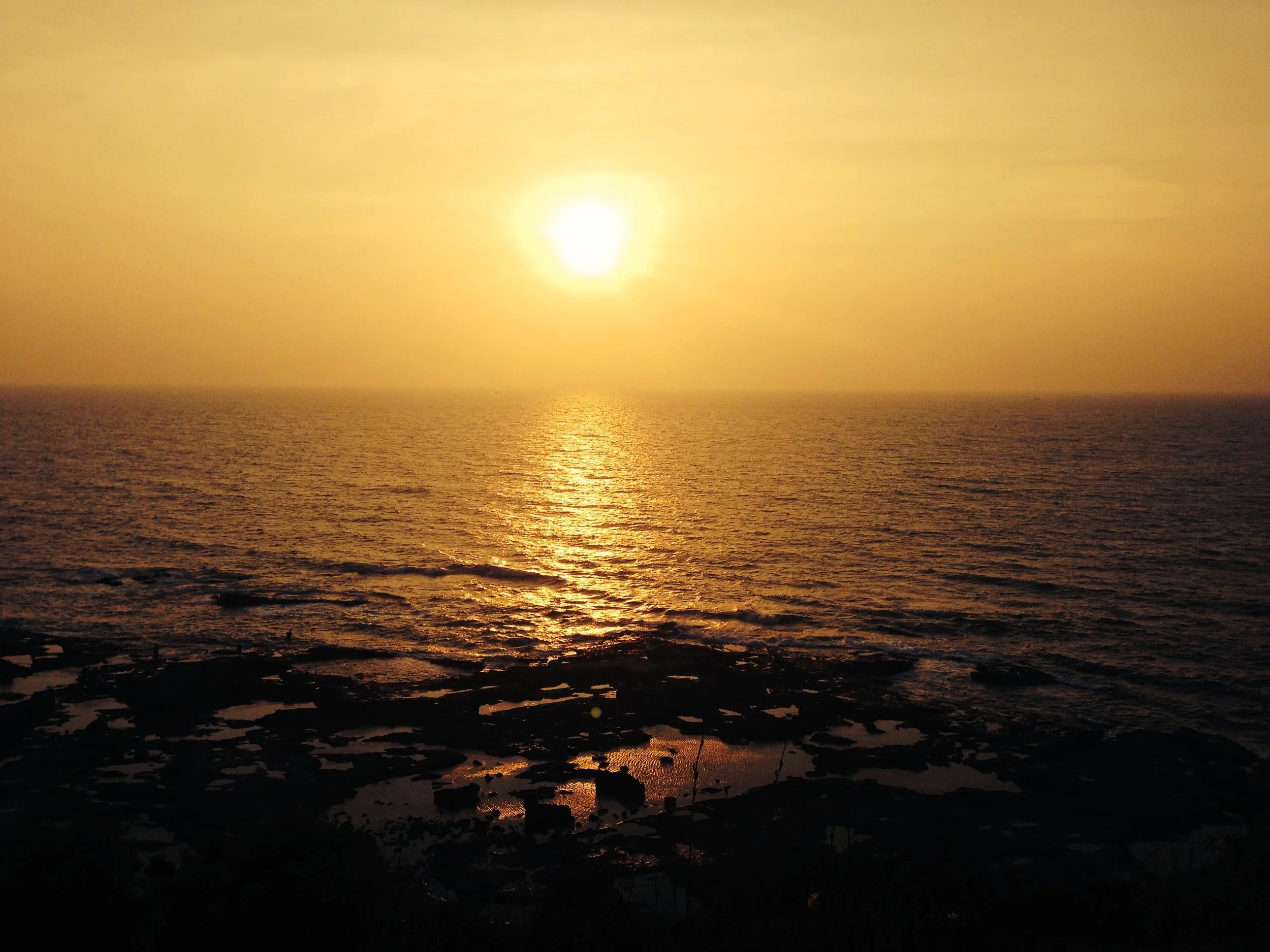 sunset at Anjuna beach, Goa, India