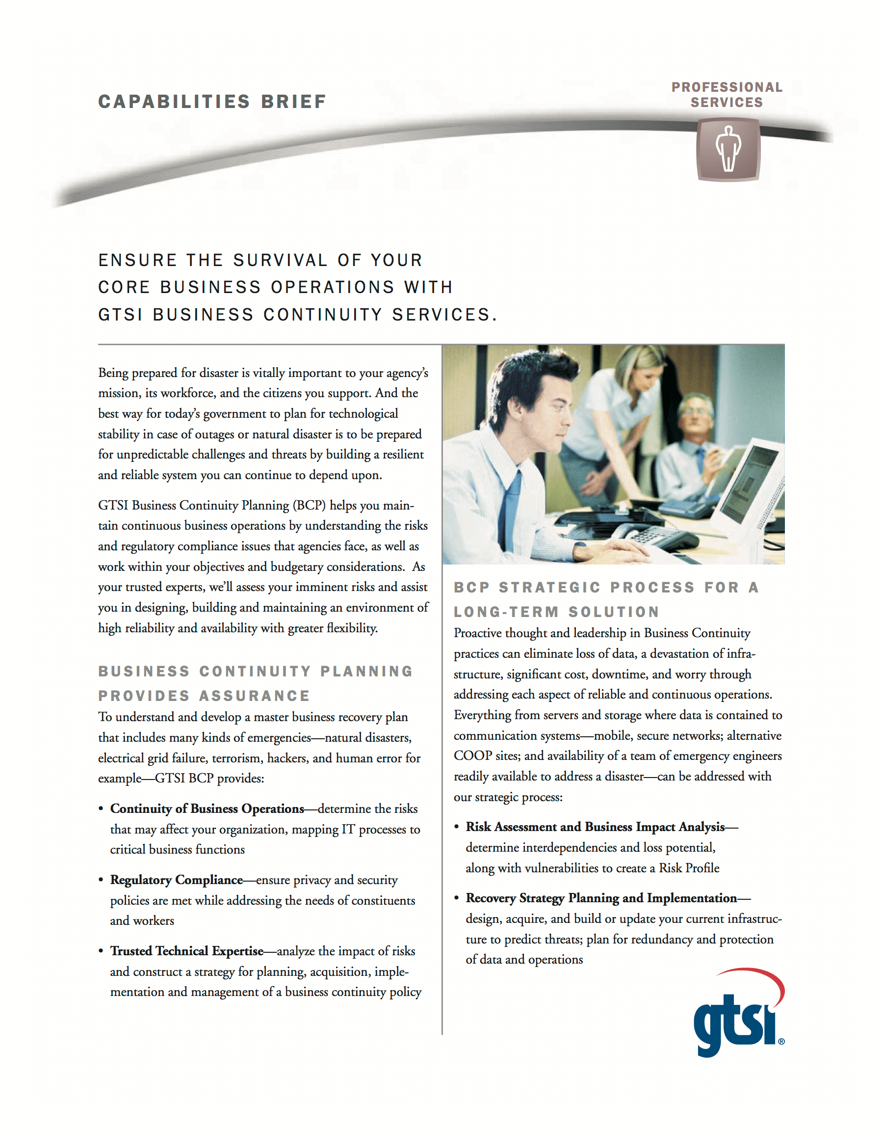 Sample capabilities brief