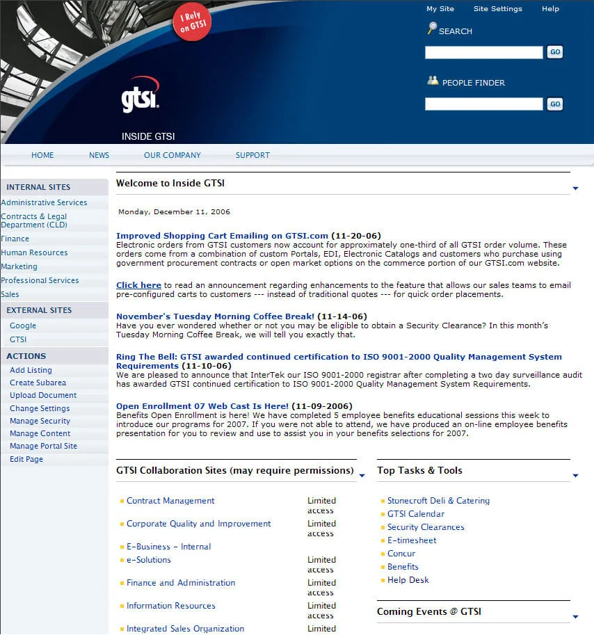 Corporate intranet 