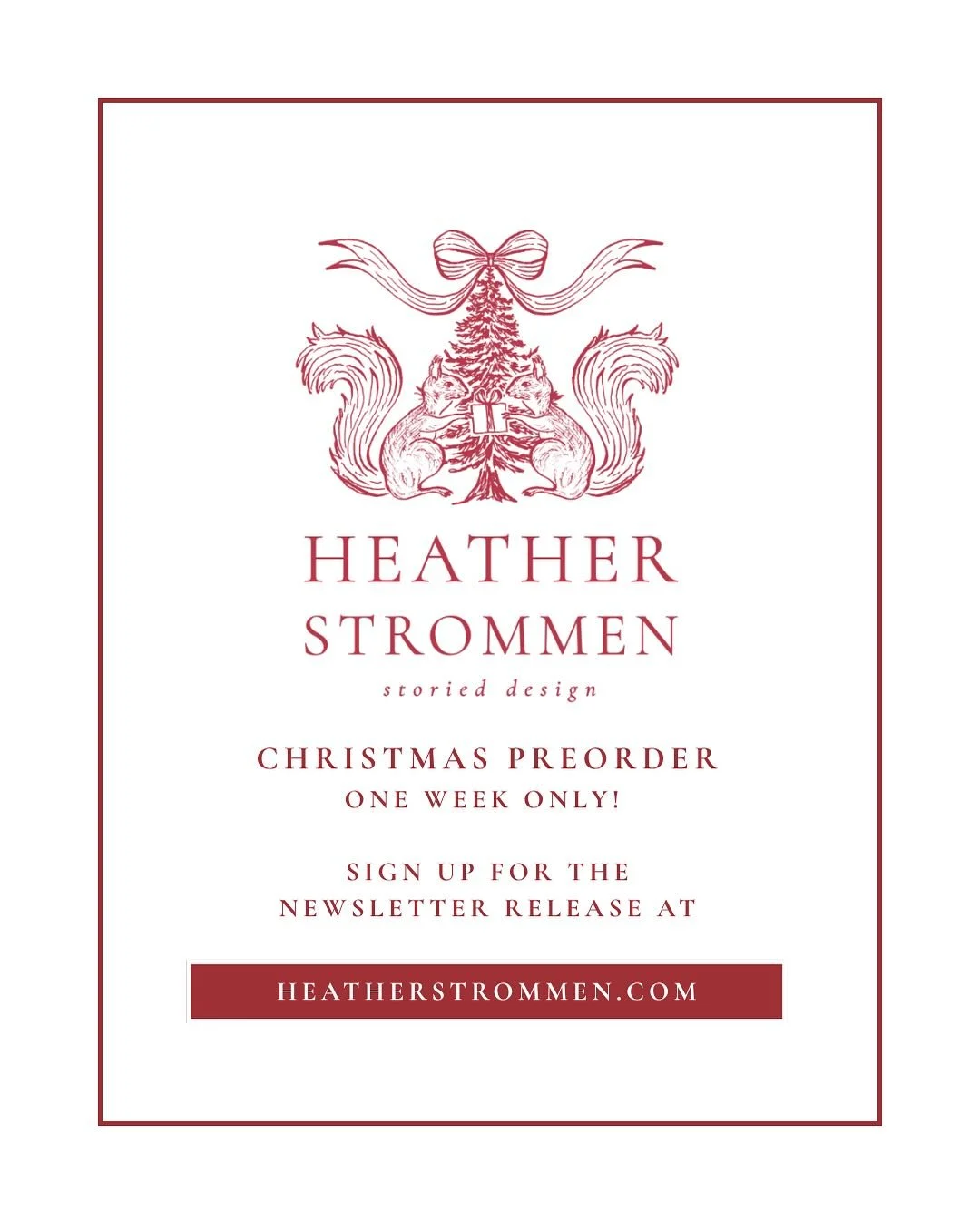 Hi friends! 
We’ve been busy making a bit of holiday magic happen! I am excited to open limited preorders soon, and newsletter subscribers are the first to unwrap the collection!
Ready to make their holiday debut, our Storied Home stockings,