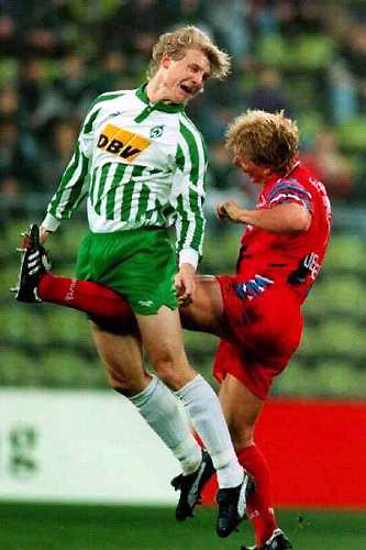 Kicked.