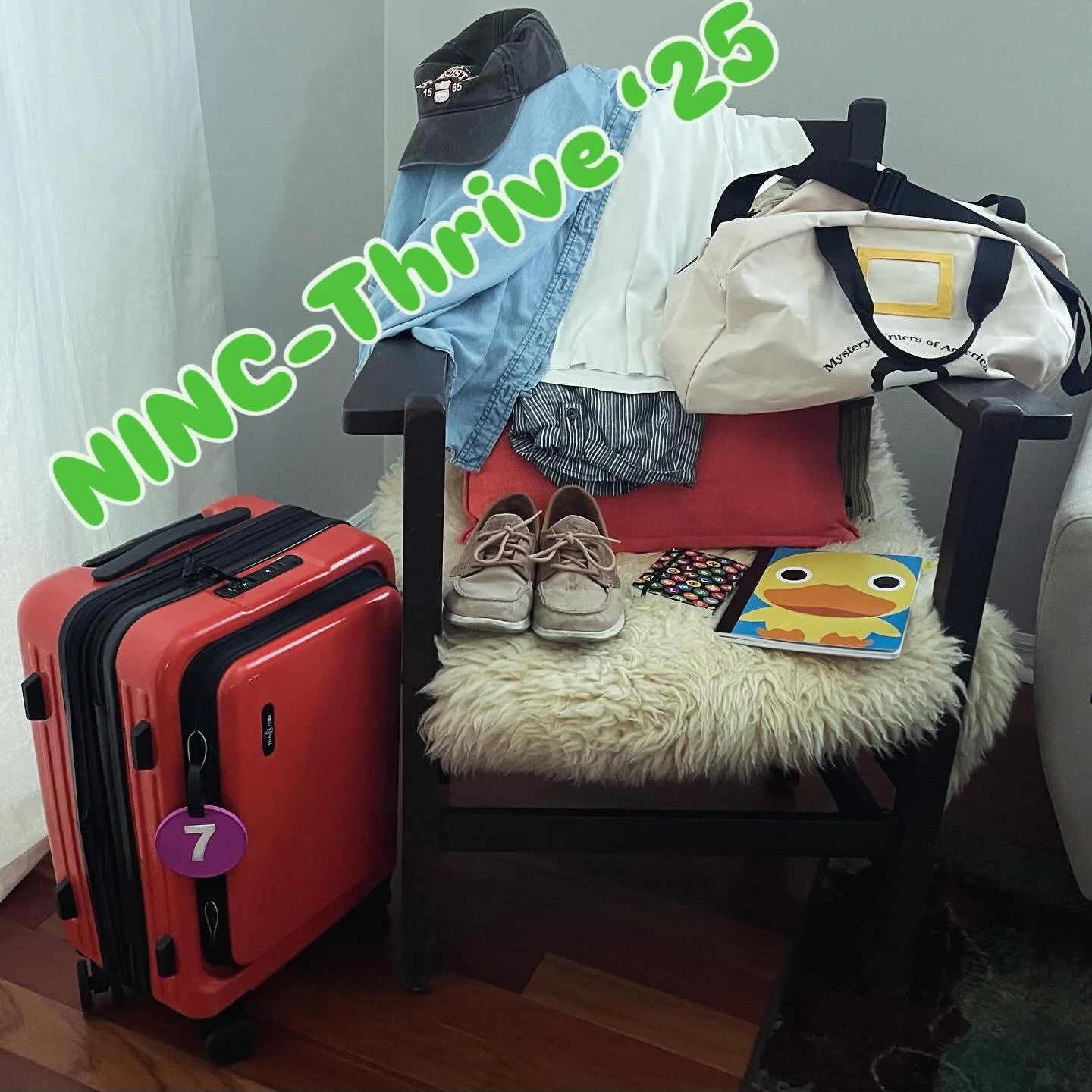 All packed for NINC 2025-Thrive. 🌴🧳 Except for my computer! I&rsquo;ll be using that until the very last second. 😂 #ninc #authorscommunity #writersconference @novelistsinc #writerofinstagram