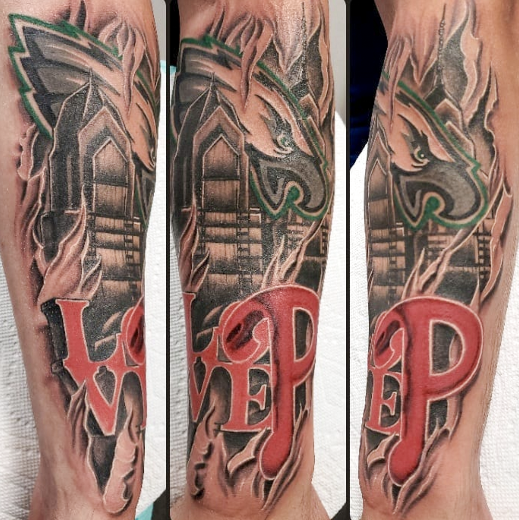 philadelphia eagles tattoo sleeve
