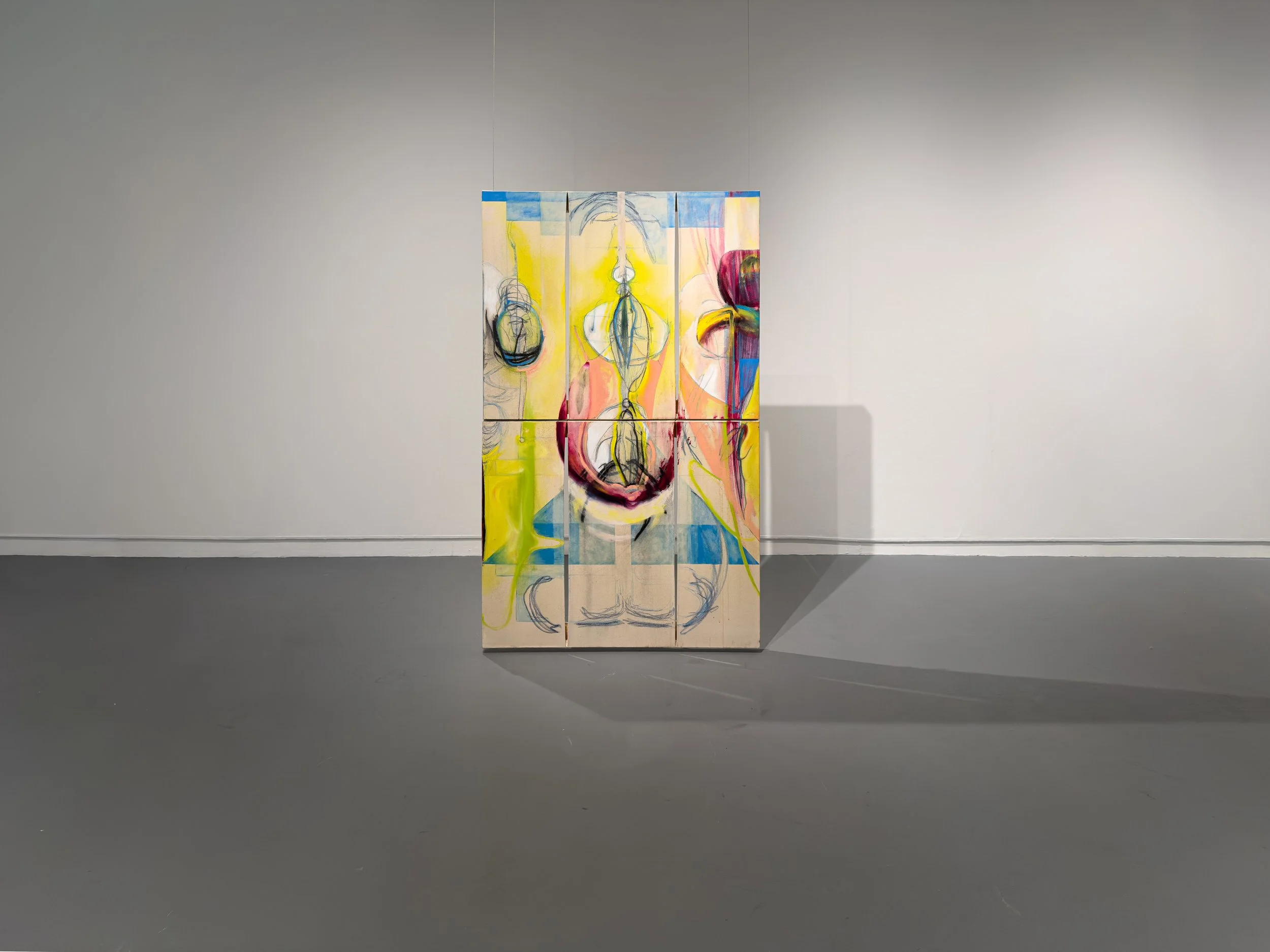 Number 238, a,b,c (a painting that stumbled as I do, between wanting to show myself and fearing how it will be seen)