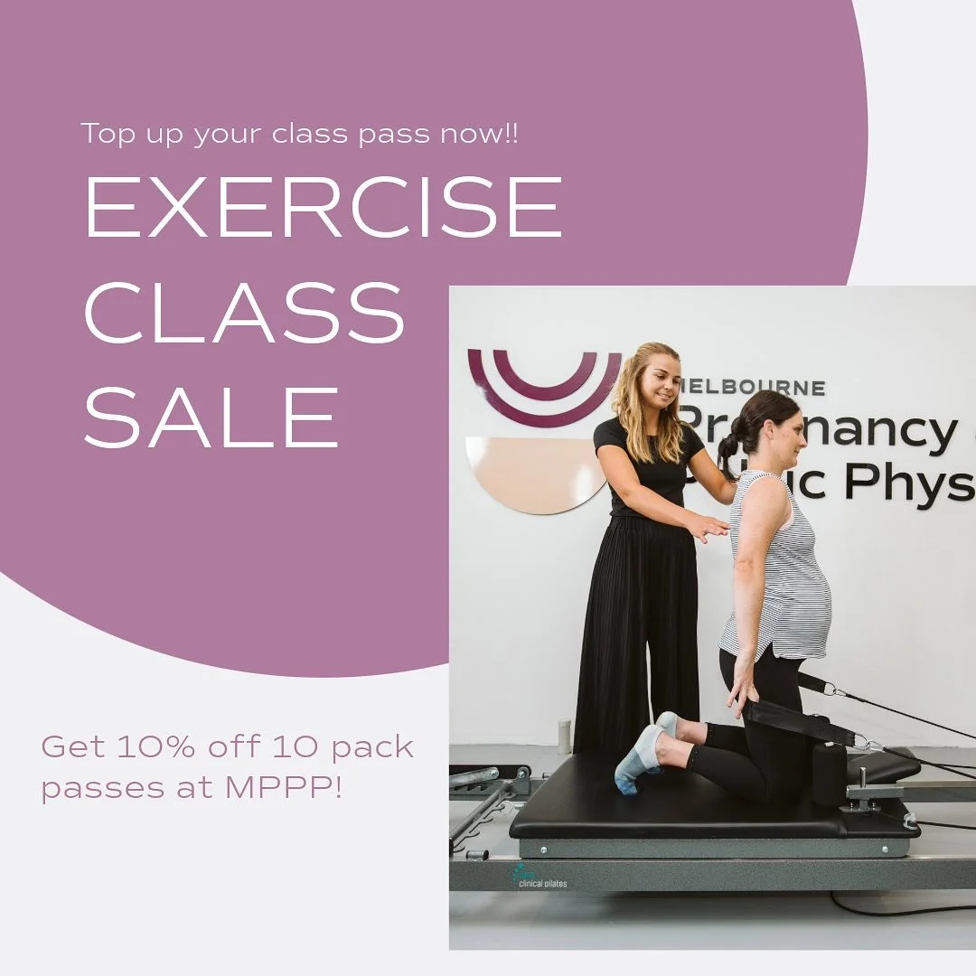 ✨ Exercise pass SALE! ✨

For a limited time only, get 10% OFF our 10-Pack CLASS Passes giving you access to both studio and Aqua classes 👏🏻

💪 Perfect for:
✅ Building strength and stability
✅ Supporting your pelvic health
✅ Staying active in a fun