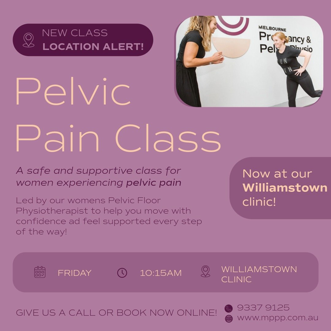 📍NEW CLASS LOCATION ALERT!

We're excited to announce that our Pelvic Pain Class is now available at our Williamstown clinic! 💜

✨ Physio-led exercise
✨ Small group setting
✨ Individualised guidance
✨ Supportive and welcoming environment

📅 Friday