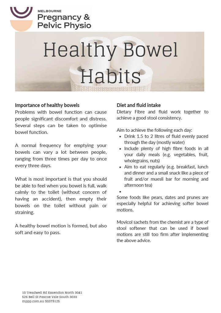 Healthy Bowel Habits — Melbourne Pregnancy & Pelvic Floor Physio