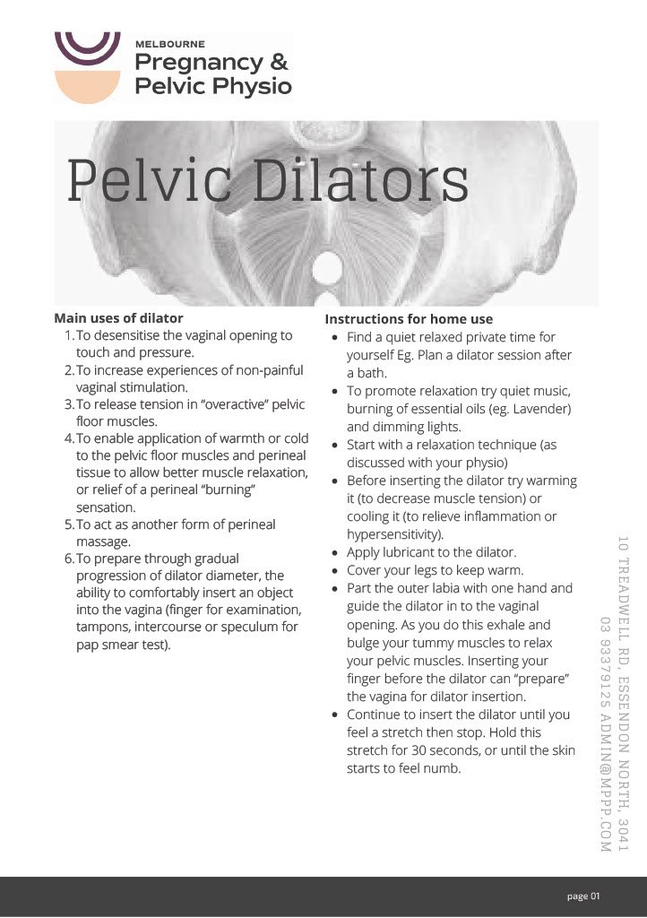 Pelvic Dilators — Melbourne Pregnancy & Pelvic Floor Physio