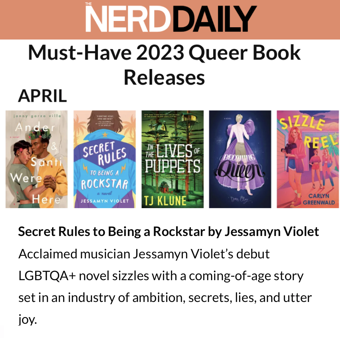 The Nerd Daily's "Must-Have 2023 Queer Book Releases" 