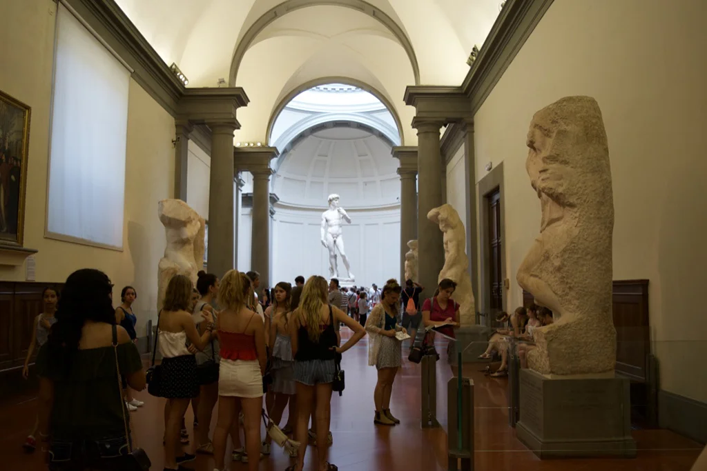 Our view as we entered the room with the David!