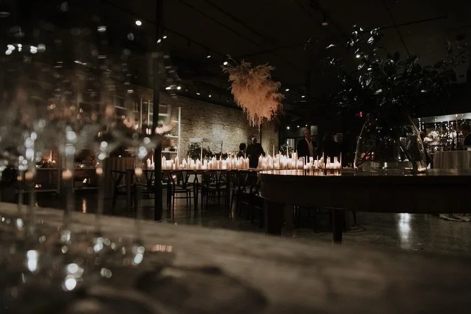 we have held gorgeous candlelit dinner parties at Atelier. the space transforms from a showroom to a stunning dining room for intimate dinner parties and gatherings. 

we can help with decor and tabletop, or bring in your own. same with chefs, we kno