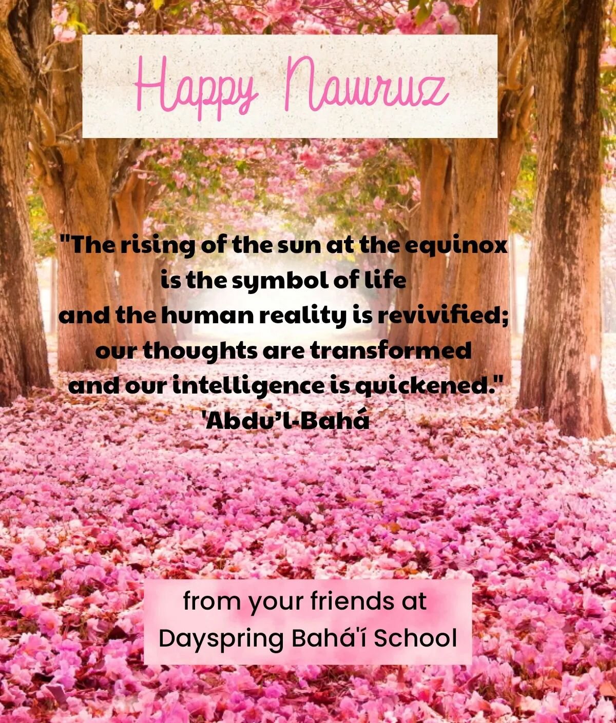 Happy Nawruz to one and all! 

Best gift for the New Year?

Making plans to come to Dayspring from June 30th - July 3rd!