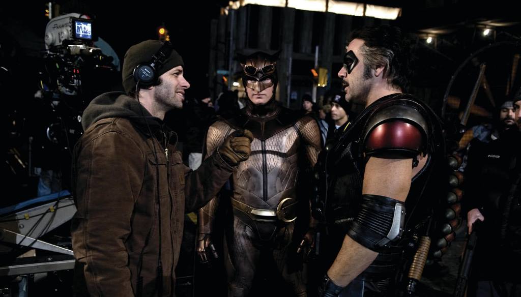 Zack Snyder on the set of Watchmen