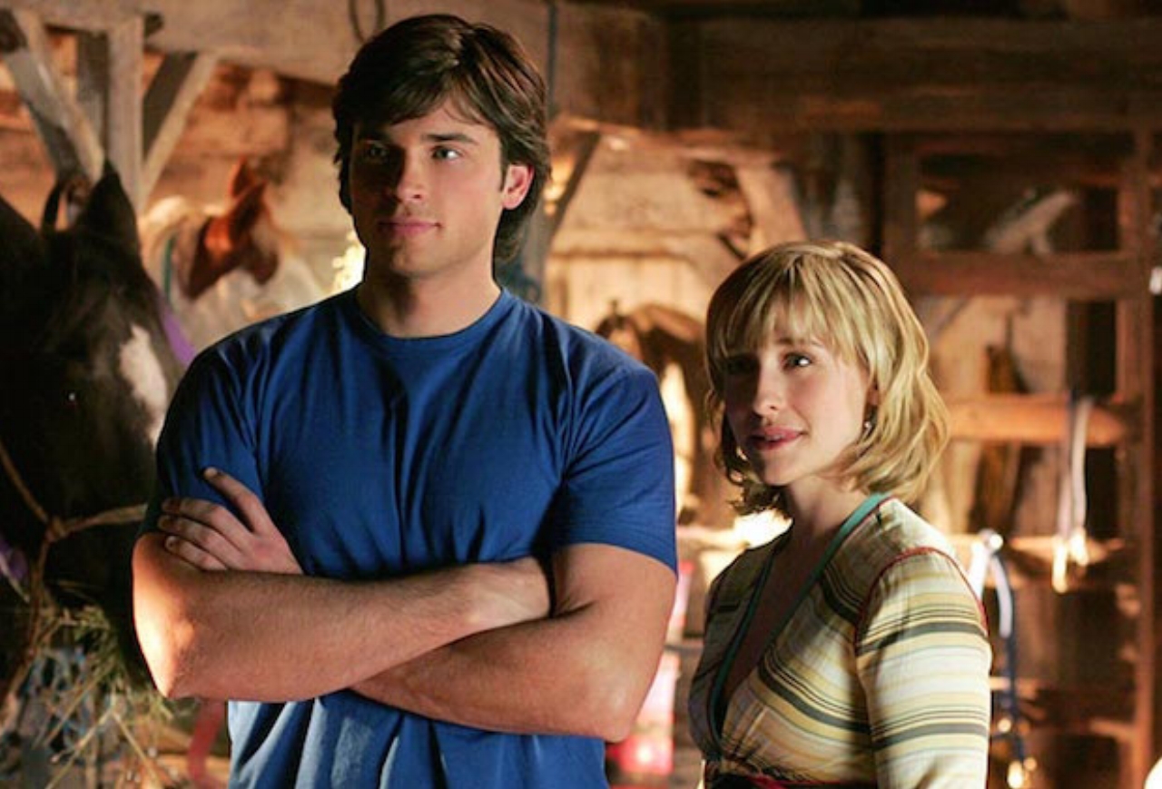 Tom Welling as Clark Kent and Allison Mack as Chloe Sullivan from Smallville