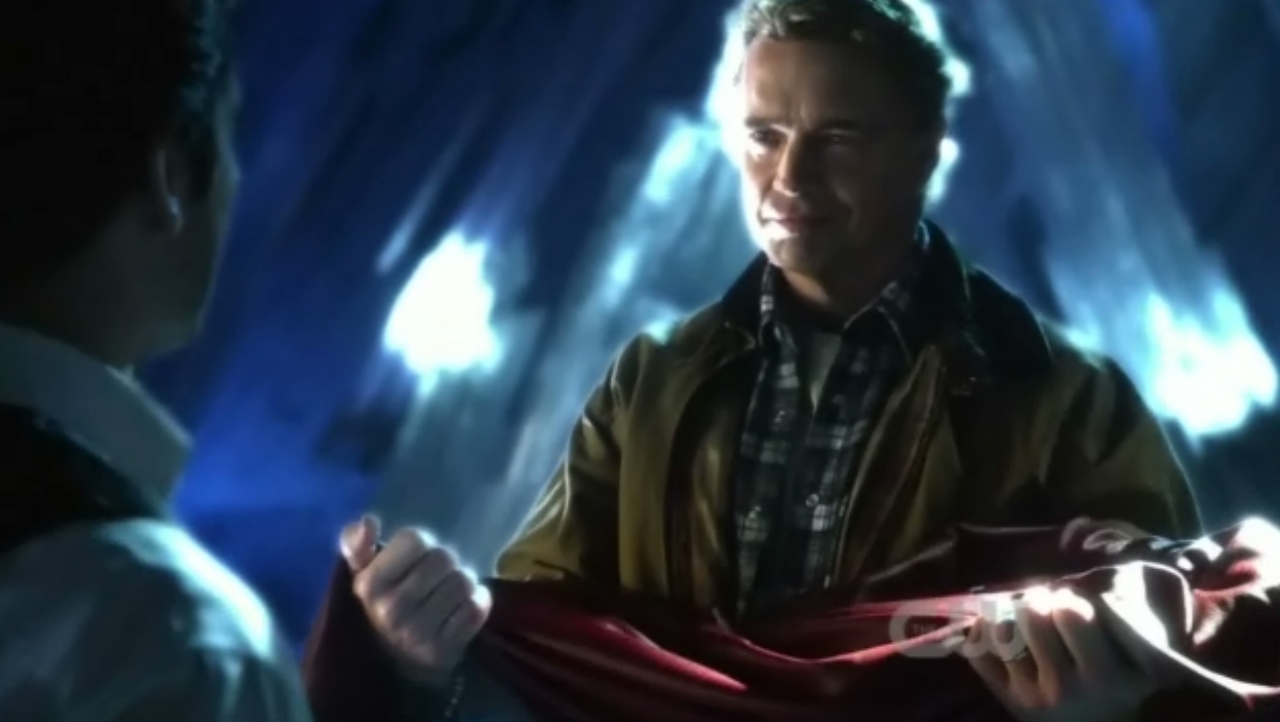 John Schneider as Jonathan Kent hands Clark the Superman suit in the series finale. (AKA, all the feels...ALL of them!)