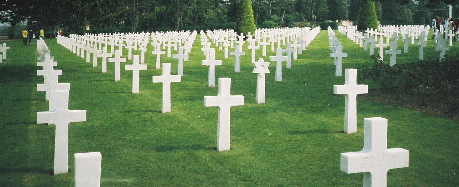 A scene from Saving Private Ryan at Normandy American Cemetery and Memorial