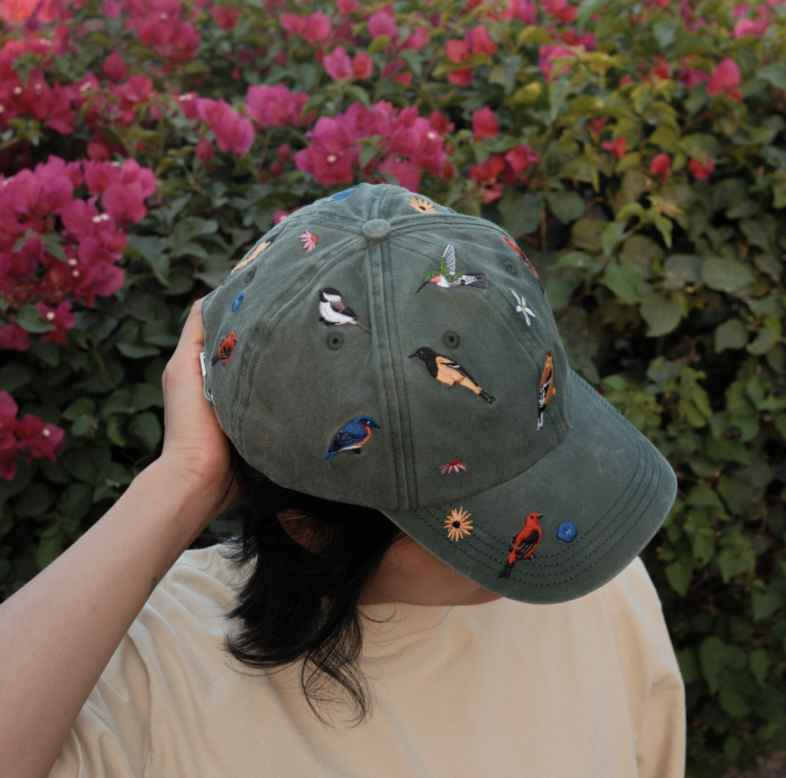 Backyard Birds Washed Hat