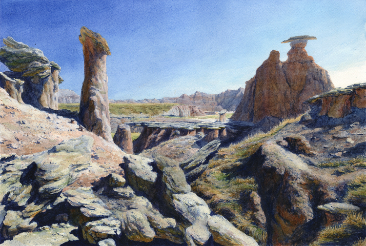 Rock Field in Palmer Creek watercolor : 10.75 x 16" : print $115 : original available