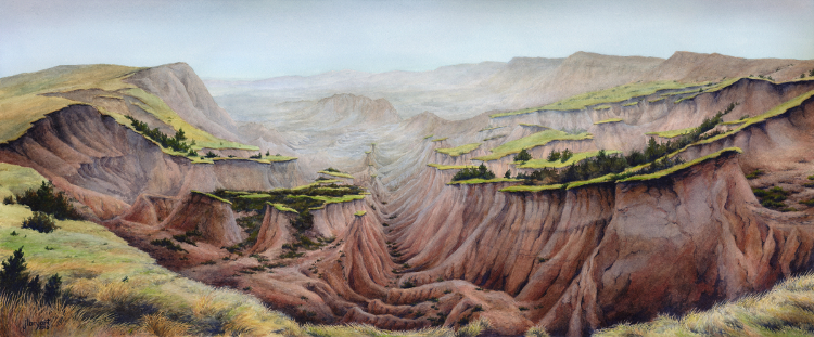 Palmer Creek After the Rain watercolor : 11.75 x 28.75" : print $215 : original available