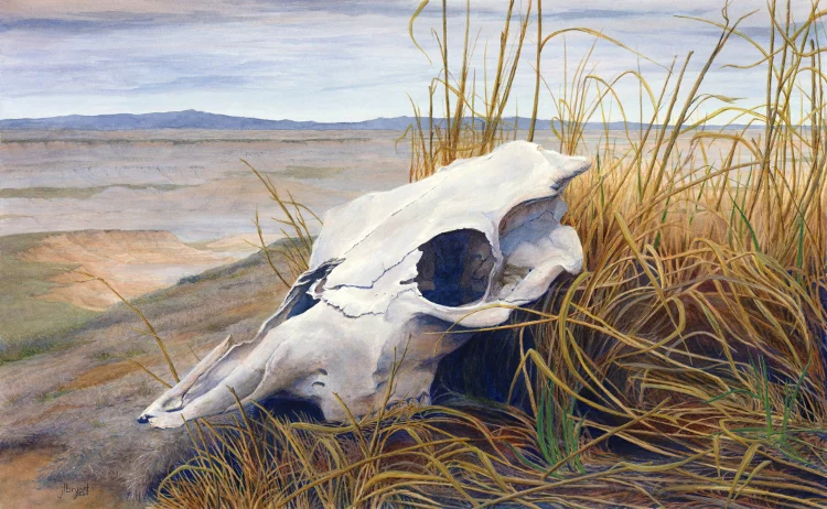 Life and Death on the Rim with Harney Peak watercolor : 17.125 x 27.75" : print $300 : original sold